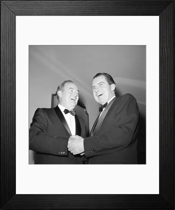 Framed Print : Richard Nixon And Hubert Humphrey Laughing Framed Print : Richard Nixon And Hubert Humphrey Laughing