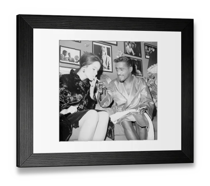 Framed Print : Sammy Davis Jr. Offering Light to Geraldine Chaplin Framed Print : Sammy Davis Jr. Offering Light to Geraldine Chaplin