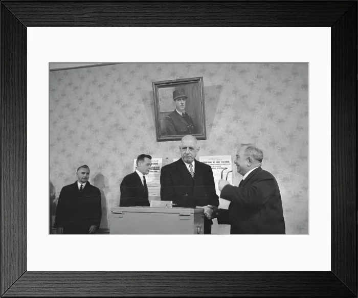 Framed Print : French President Charles de Gaulle prepares to vote Framed Print : French President Charles de Gaulle prepares to vote