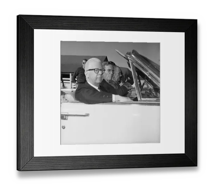Framed Print : President Lyndon Johnson and Associates Sitting in Car
