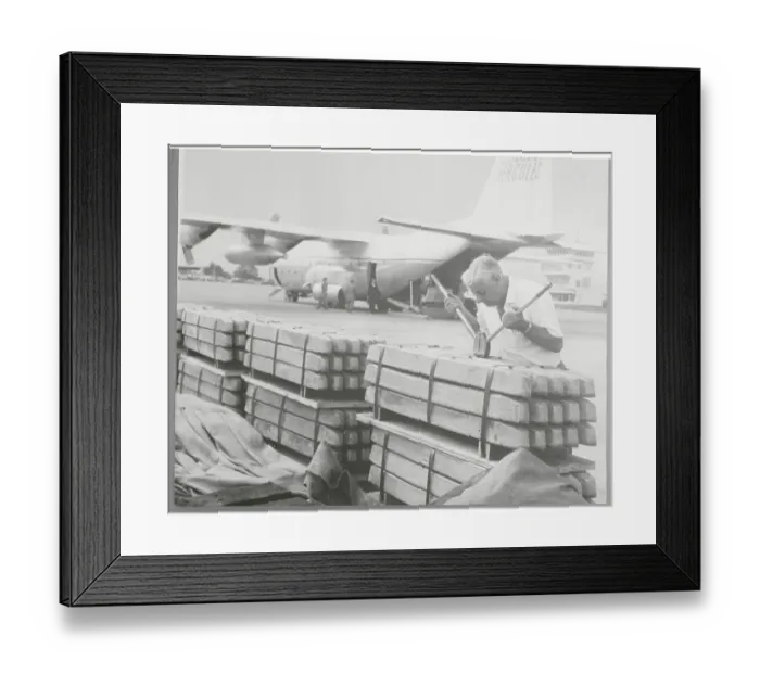 Framed Print : Transportation Worker Clipping Together Copper Transports Framed Print : Transportation Worker Clipping Together Copper Transports