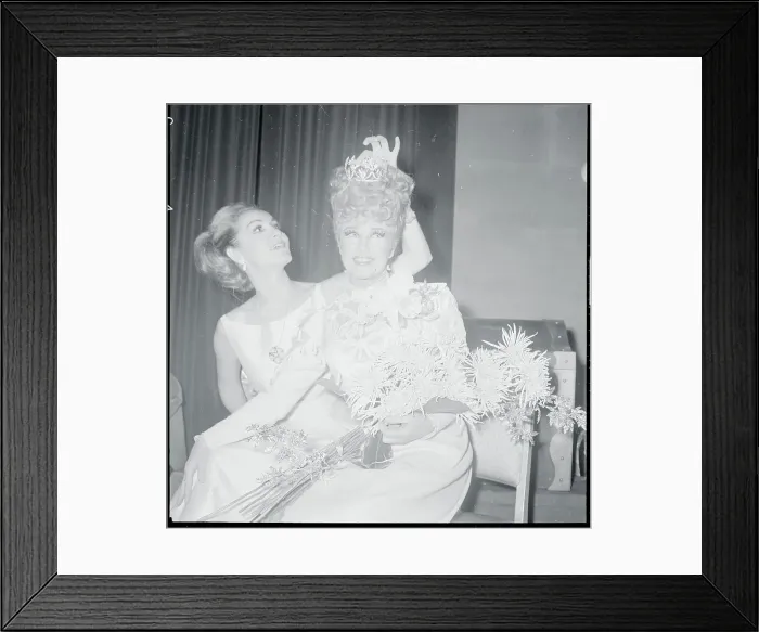 Framed Print : Ginger Rogers Being Crowned by Julie Newmar Framed Print : Ginger Rogers Being Crowned by Julie Newmar