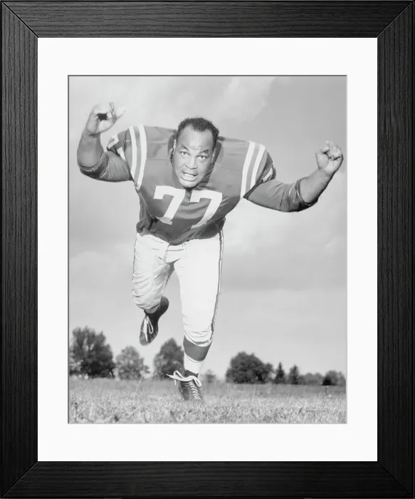 Framed Print : Baltimore Colts Offensive Lineman Jim Parker Lunging Framed Print : Baltimore Colts Offensive Lineman Jim Parker Lunging