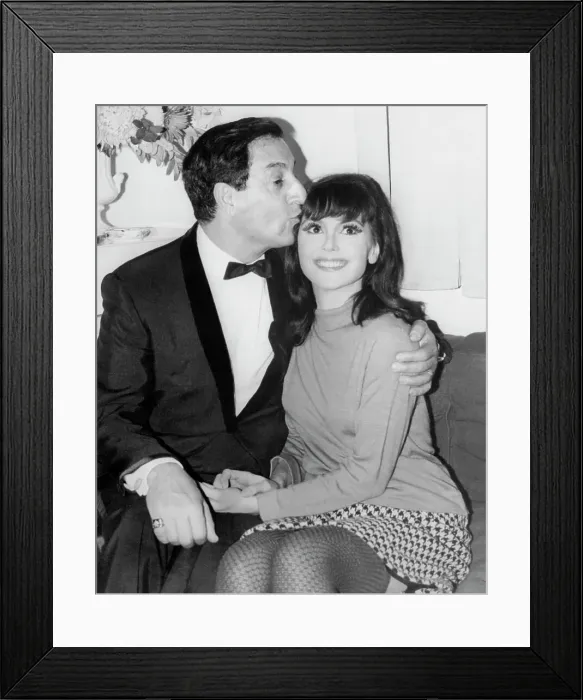 Framed Print : Danny Thomas Kissing Daughter Marlo Framed Print : Danny Thomas Kissing Daughter Marlo