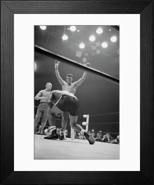 Framed Print : Cassius Clay Raising His Arms in Victory Framed Print : Cassius Clay Raising His Arms in Victory