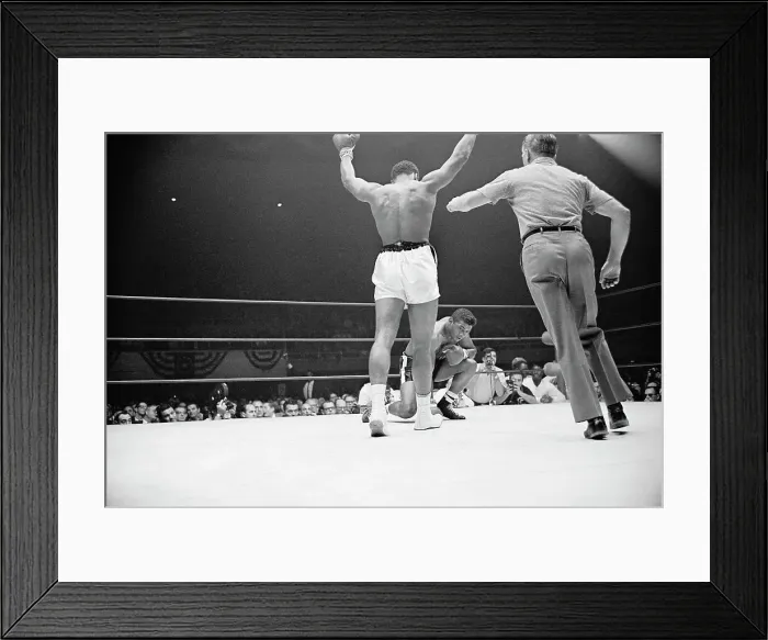 Framed Print : Portrait of Cassius Clay Taunting Floyd Patterson Framed Print : Portrait of Cassius Clay Taunting Floyd Patterson