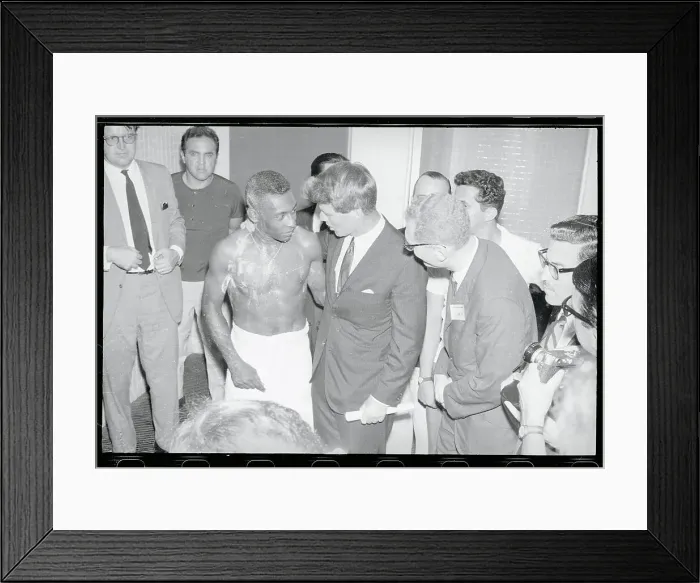 Framed Print : Robert F. Kennedy Embracing Pele Framed Print : Robert F. Kennedy Embracing Pele