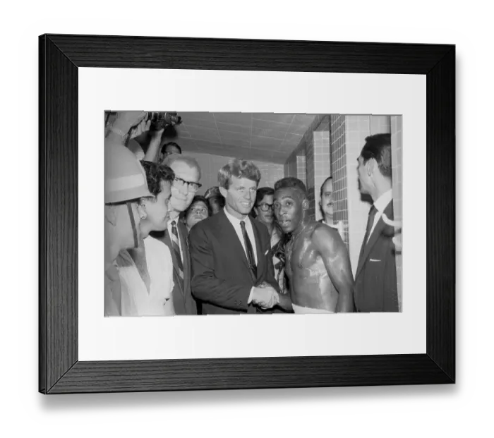 Framed Print : Robert F. Kennedy Shaking Hand of Pele Framed Print : Robert F. Kennedy Shaking Hand of Pele