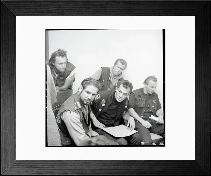 Framed Print : Hell's Angels at a Press Conference Framed Print : Hell's Angels at a Press Conference