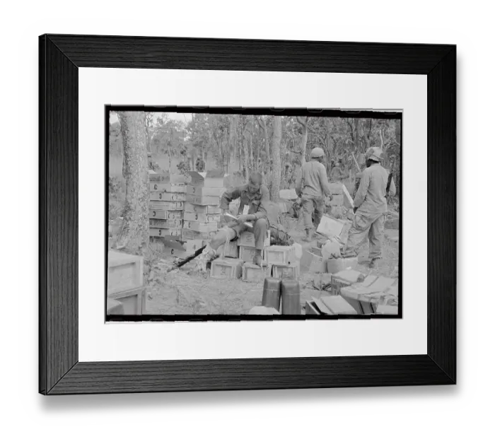 Framed Print : Wounded Soldier Resting in Vietnam Framed Print : Wounded Soldier Resting in Vietnam