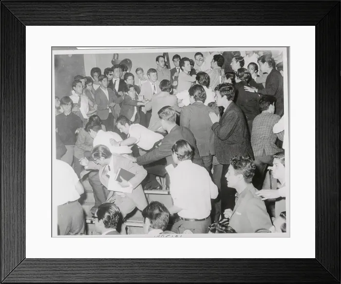 Framed Print : View of Struggles During Robert F. Kennedy's Speech Framed Print : View of Struggles During Robert F. Kennedy's Speech