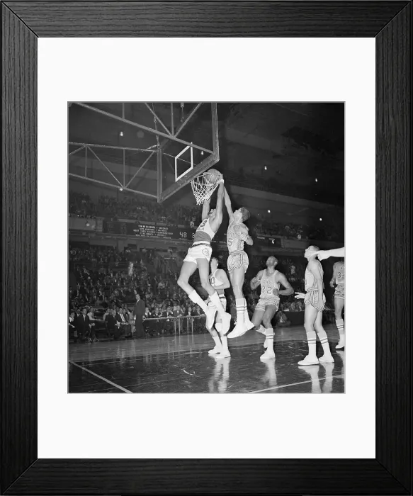 Framed Print : Wilt Chamberlain Scoring Basket Framed Print : Wilt Chamberlain Scoring Basket