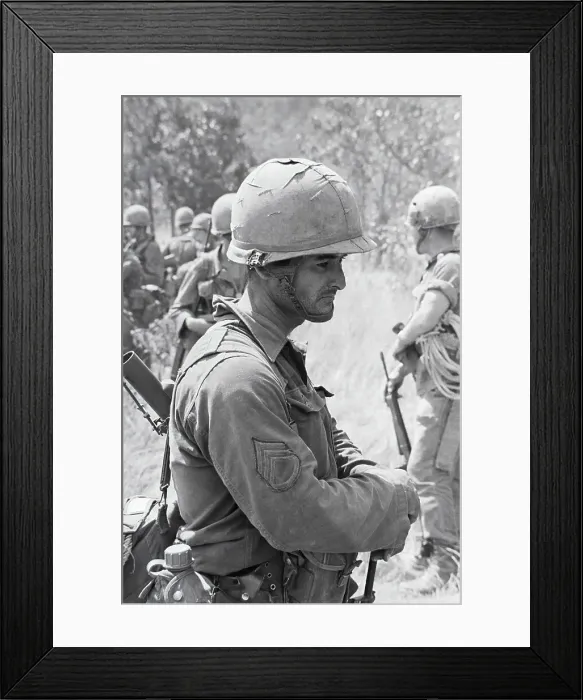 Framed Print : Tired Soldier After Battle Of Chu Pong Framed Print : Tired Soldier After Battle Of Chu Pong