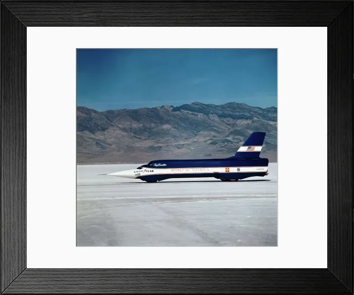 Framed Print : Racecar Breaks Ground Speed Record Framed Print : Racecar Breaks Ground Speed Record