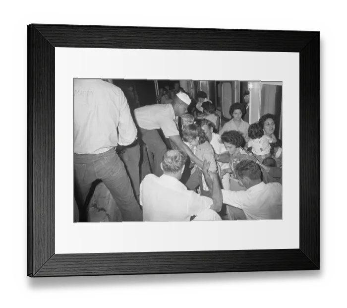 Framed Print : Cuban Refugees Leaving the Skipper K Framed Print : Cuban Refugees Leaving the Skipper K