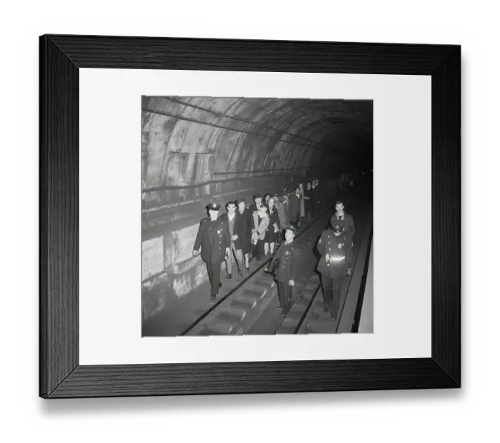 Framed Print : Passengers Being Lead Through Subway Framed Print : Passengers Being Lead Through Subway
