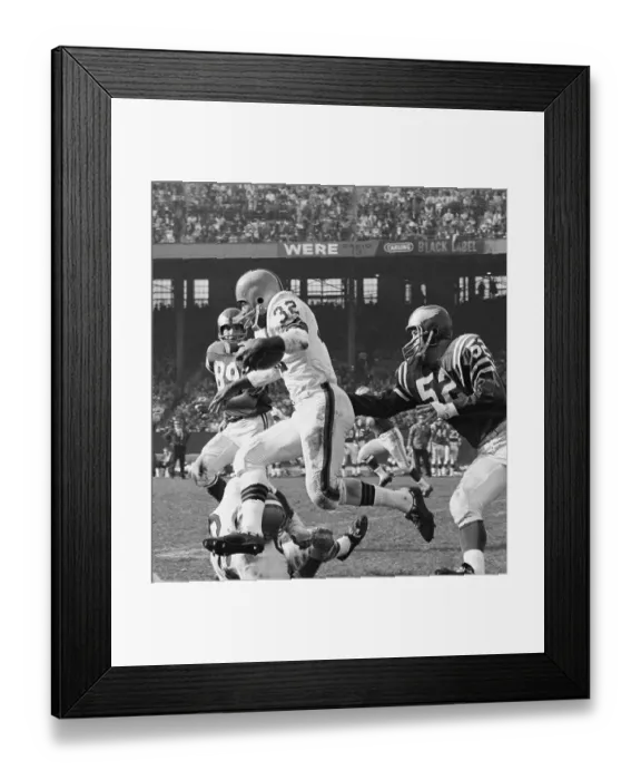 Framed Print : Jim Brown Leaping over Gene Hickerson Framed Print : Jim Brown Leaping over Gene Hickerson