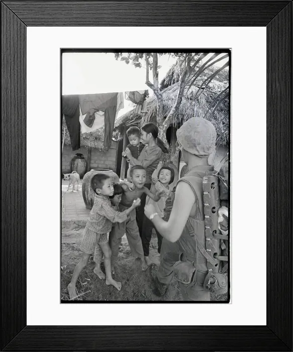 Framed Print : American Giving Gum To Vietnamese Kids Framed Print : American Giving Gum To Vietnamese Kids