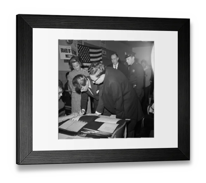 Framed Print : Robert Kennedy Signing a Voting Register Framed Print : Robert Kennedy Signing a Voting Register