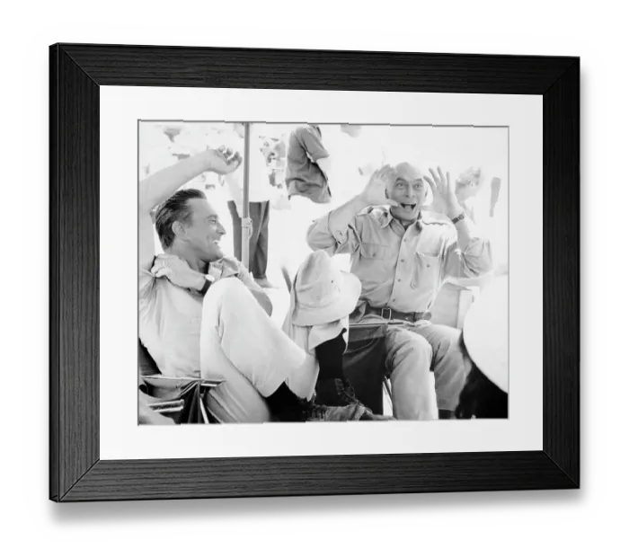 Framed Print : Kirk Douglas and Yul Brynner Having Fun Together During Filming Break Framed Print : Kirk Douglas and Yul Brynner Having Fun Together During Filming Break