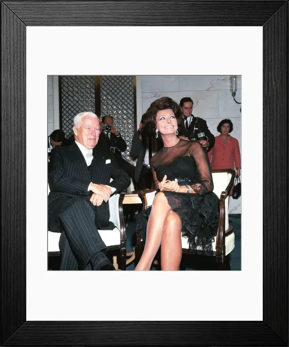 Framed Print : Portrait of Charlie Chaplin and Sophia Loren Framed Print : Portrait of Charlie Chaplin and Sophia Loren