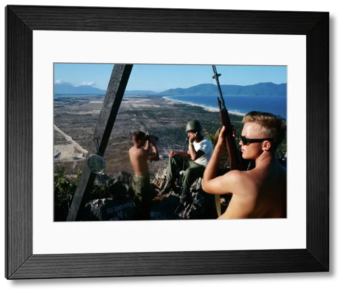 Framed Print : Soldiers Keeping Lookout over US Airbase Framed Print : Soldiers Keeping Lookout over US Airbase