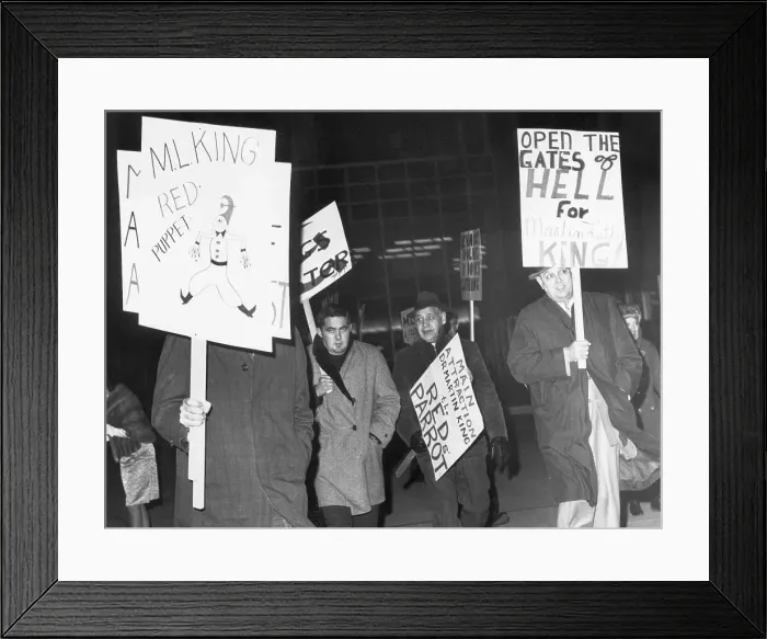 Framed Print : Picketers Outside Of Cobe Hall Framed Print : Picketers Outside Of Cobe Hall