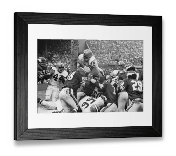 Framed Print : Jim Brown Leaping Over Opponents Framed Print : Jim Brown Leaping Over Opponents
