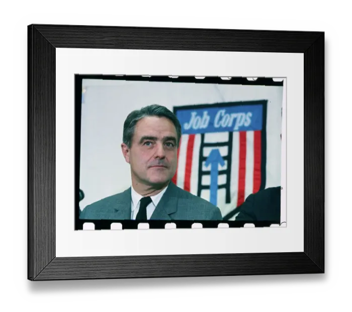 Framed Print : Sargent Shriver at Press Conference Framed Print : Sargent Shriver at Press Conference
