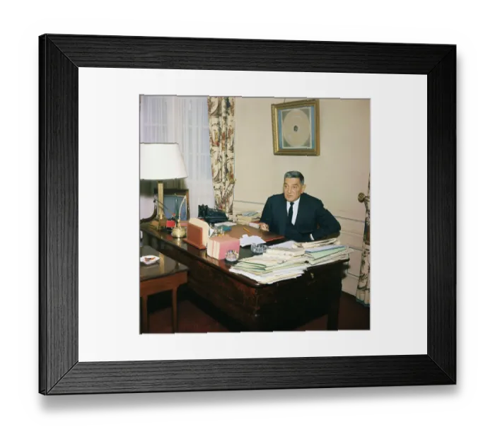 Framed Print : Jean Lecanuet in Office Framed Print : Jean Lecanuet in Office