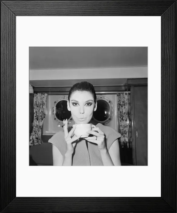 Framed Print : Peggy Moffit Drinking And Smoking