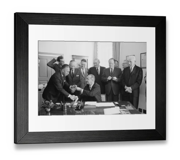 Framed Print : Johnson Signing Clean Air Bill