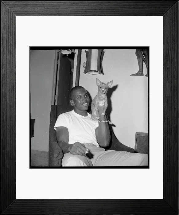 Framed Print : Chicago Bears Gale Sayers Relaxes in His Home Framed Print : Chicago Bears Gale Sayers Relaxes in His Home