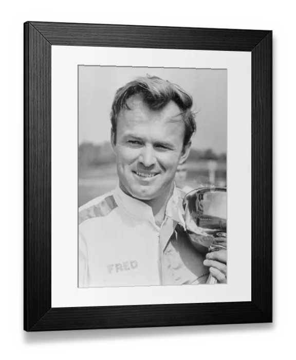 Framed Print : Fred Lorenzen Holding one of His Trophies Framed Print : Fred Lorenzen Holding one of His Trophies