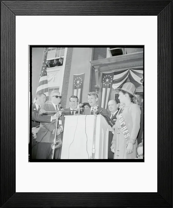Framed Print : Robert F. Kennedy Speaking at Podium Framed Print : Robert F. Kennedy Speaking at Podium