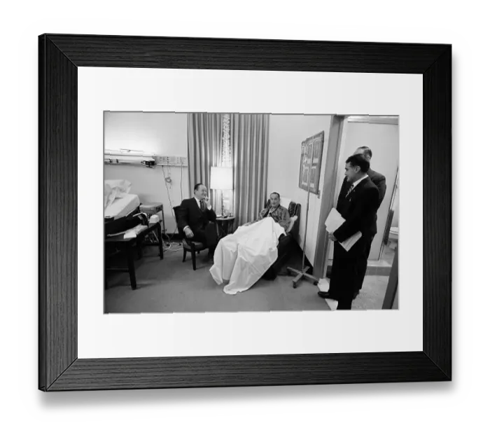 Framed Print : Lyndon Johnson In Hospital Room Framed Print : Lyndon Johnson In Hospital Room