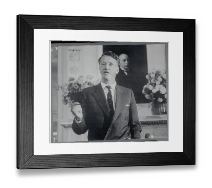 Framed Print : Rhodesian Leader Ian Smith Speaking to the Press Framed Print : Rhodesian Leader Ian Smith Speaking to the Press
