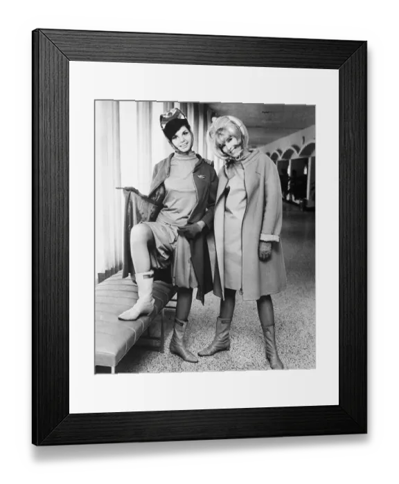 Framed Print : Flight Attendants Modeling New Uniforms Framed Print : Flight Attendants Modeling New Uniforms