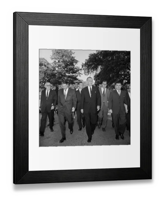 Framed Print : Lyndon Johnson Taking A Walk Outside Framed Print : Lyndon Johnson Taking A Walk Outside