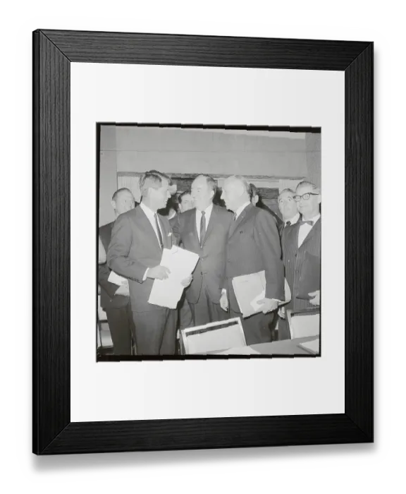 Framed Print : Robert F. Kennedy Speaking With Hubert Humphrey and Jacob Javits Framed Print : Robert F. Kennedy Speaking With Hubert Humphrey and Jacob Javits