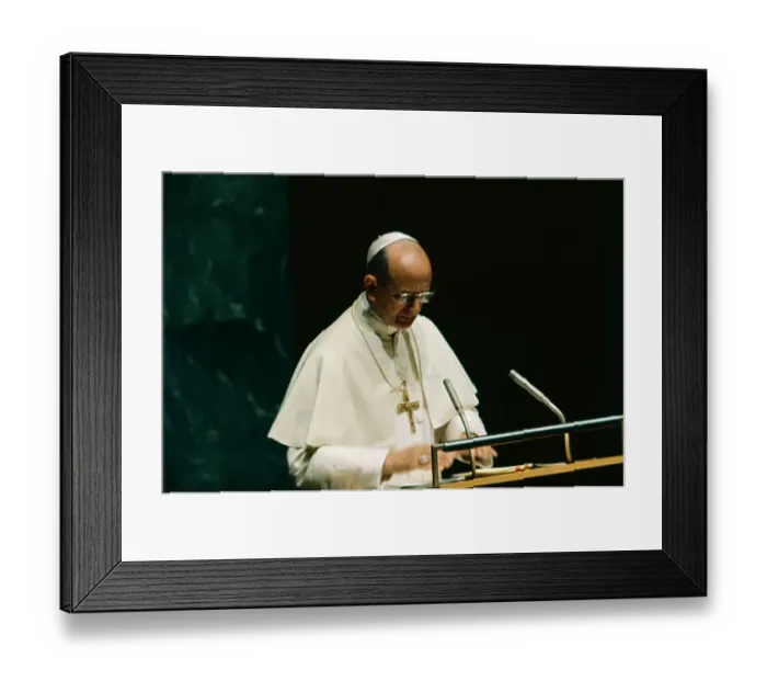 Framed Print : Pope Paul VI Delivering Address Framed Print : Pope Paul VI Delivering Address