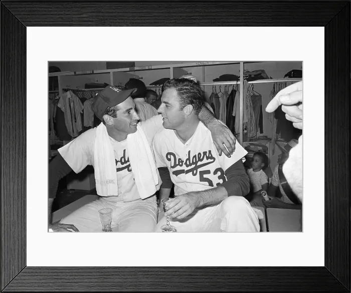 Framed Print : Don Drysdale Hugging Sandy Koufax Framed Print : Don Drysdale Hugging Sandy Koufax
