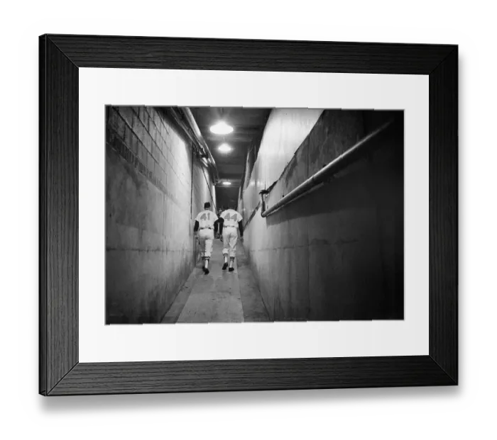 Framed Print : Rear View of Hank Aaron and Ed Mathews Going to Dressing Room Framed Print : Rear View of Hank Aaron and Ed Mathews Going to Dressing Room
