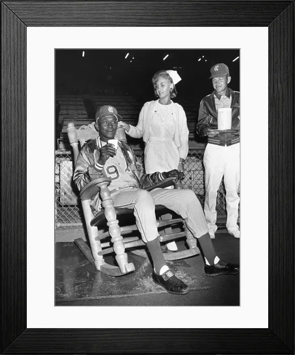 Framed Print : Satchel Paige in a Rocking Chair at a Game Framed Print : Satchel Paige in a Rocking Chair at a Game