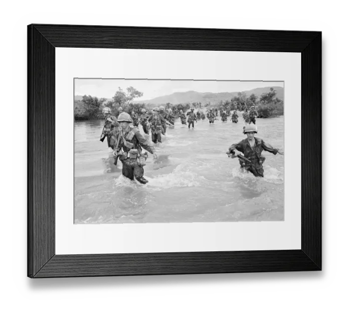 Framed Print : American Troops Wading Across River During Vietnam War Framed Print : American Troops Wading Across River During Vietnam War