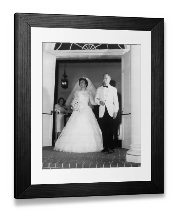 Framed Print : Billy Jean Moffitt Leaving Church with Husband Framed Print : Billy Jean Moffitt Leaving Church with Husband