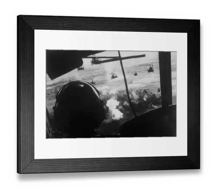 Framed Print : Bell UH-1 Huey Squadron Firing on Vietcong