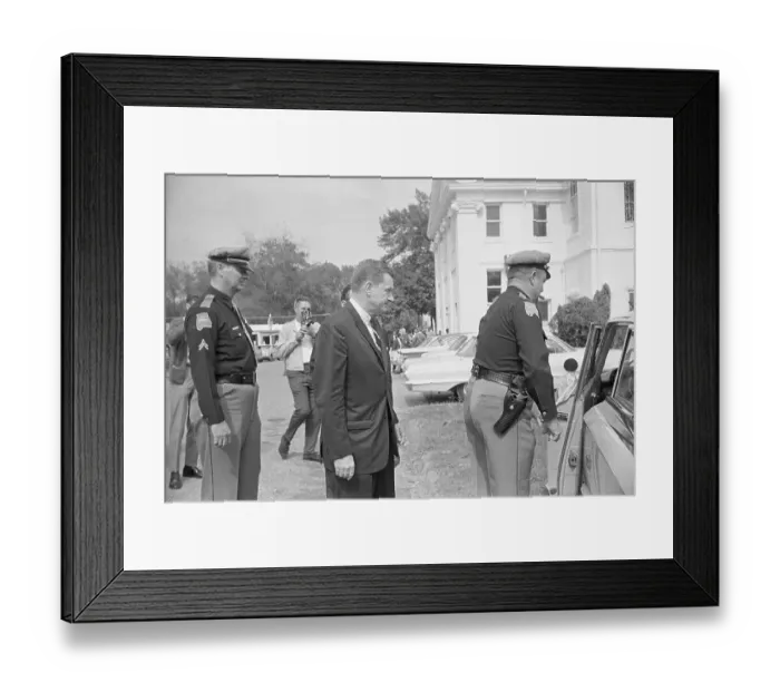 Framed Print : Attorney General Leaving Courthouse