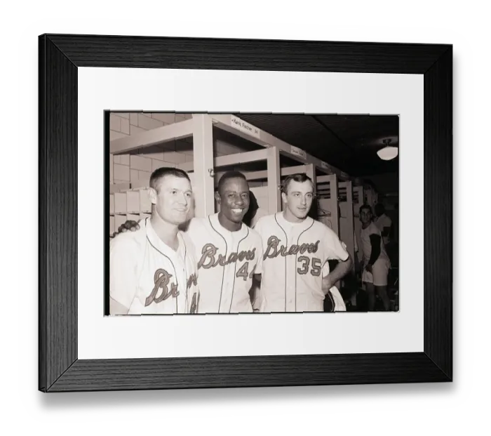 Framed Print : Phil Niekro, Hank Aaron and Bill O'Dell Framed Print : Phil Niekro, Hank Aaron and Bill O'Dell