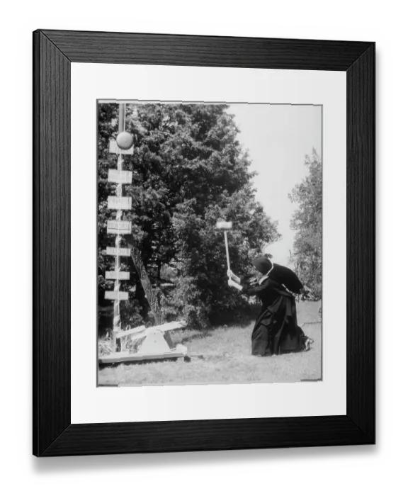 Framed Print : Nun Clanging the Gong Framed Print : Nun Clanging the Gong